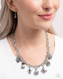 Good Luck To You - White Necklace - Paparazzi Accessories Necklace Bedazzle Me Pretty Mobile Fashion Boutique