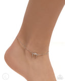 Got It Made - White Anklet - Paparazzi Accessories Anklet Bedazzle Me Pretty Mobile Fashion Boutique