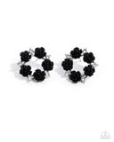 Grace Personified - Black Post Earrings - Paparazzi Accessories Post Earrings Bedazzle Me Pretty Mobile Fashion Boutique