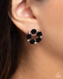 Grace Personified - Black Post Earrings - Paparazzi Accessories Post Earrings Bedazzle Me Pretty Mobile Fashion Boutique