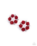 Grace Personified - Red Post Earrings - Paparazzi Accessories Post Earrings Bedazzle Me Pretty Mobile Fashion Boutique