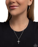 Graceful Glory - White Necklace - Paparazzi Accessories Necklace Bedazzle Me Pretty Mobile Fashion Boutique