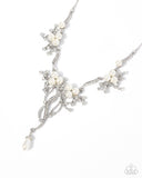 Grapevine Getaway - White Necklace - Paparazzi Accessories Necklace Bedazzle Me Pretty Mobile Fashion Boutique