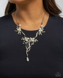 Grapevine Getaway - White Necklace - Paparazzi Accessories Necklace Bedazzle Me Pretty Mobile Fashion Boutique