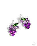 Grapevine Grace - Purple Post Earrings - Paparazzi Accessories Post Earrings Bedazzle Me Pretty Mobile Fashion Boutique