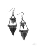 Greco Grotto - Black Earrings - Paparazzi Accessories Earrings Bedazzle Me Pretty Mobile Fashion Boutique