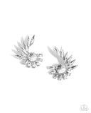 Greek Glam - White Post Earrings - Paparazzi Accessories Post Earrings Bedazzle Me Pretty Mobile Fashion Boutique