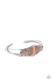 Greenhouse Glamour - Orange Bracelet - Paparazzi Accessories Bracelet Bedazzle Me Pretty Mobile Fashion Boutique