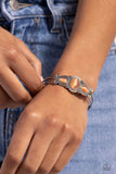 Greenhouse Glamour - Orange Bracelet - Paparazzi Accessories Bracelet Bedazzle Me Pretty Mobile Fashion Boutique