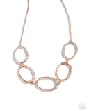 Gritty Go-Getter - Rose Gold Necklace - Paparazzi Accessories Necklace Bedazzle Me Pretty Mobile Fashion Boutique