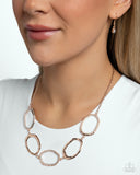 Gritty Go-Getter - Rose Gold Necklace - Paparazzi Accessories Necklace Bedazzle Me Pretty Mobile Fashion Boutique