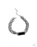 Grungy Gait - Black Bracelet - Paparazzi Accessories Bracelet Bedazzle Me Pretty Mobile Fashion Boutique