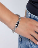 Grungy Gait - Black Bracelet - Paparazzi Accessories Bracelet Bedazzle Me Pretty Mobile Fashion Boutique