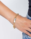 Grungy Gait - Gold Bracelet - Paparazzi Accessories Bracelet Bedazzle Me Pretty Mobile Fashion Boutique