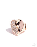 Half of Me - Rose Gold Ring - Paparazzi Accessories Ring Bedazzle Me Pretty Mobile Fashion Boutique