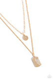 Half of My Heart - Gold Necklace - Paparazzi Accessories Necklace Bedazzle Me Pretty Mobile Fashion Boutique