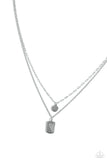 Half of My Heart - White Necklace - Paparazzi Accessories Necklace Bedazzle Me Pretty Mobile Fashion Boutique