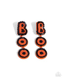 Halloween Bash - Orange Post Earrings - Paparazzi Accessories Post Earrings Bedazzle Me Pretty Mobile Fashion Boutique