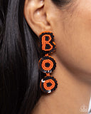 Halloween Bash - Orange Post Earrings - Paparazzi Accessories Post Earrings Bedazzle Me Pretty Mobile Fashion Boutique