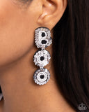 Halloween Bash - White Post Earrings - Paparazzi Accessories Post Earrings Bedazzle Me Pretty Mobile Fashion Boutique