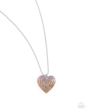 Hallucinatory Hearts - Orange Necklace - Paparazzi Accessories Necklace Bedazzle Me Pretty Mobile Fashion Boutique
