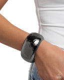 Hammered Hassle - Black Bracelet - Paparazzi Accessories Bracelet Bedazzle Me Pretty Mobile Fashion Boutique