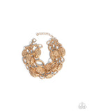 Hammered Helm - Gold Bracelet - Paparazzi Accessories Bracelet Bedazzle Me Pretty Mobile Fashion Boutique
