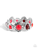 Hammered High - Red Bracelet - Paparazzi Accessories Bracelet Bedazzle Me Pretty Mobile Fashion Boutique