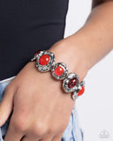 Hammered High - Red Bracelet - Paparazzi Accessories Bracelet Bedazzle Me Pretty Mobile Fashion Boutique