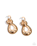 Hammered Highway - Black Earrings - Paparazzi Accessories Earrings Bedazzle Me Pretty Mobile Fashion Boutique