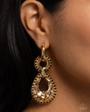 Hammered Highway - Black Earrings - Paparazzi Accessories Earrings Bedazzle Me Pretty Mobile Fashion Boutique