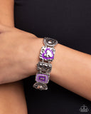 Hammered History - Purple Bracelet - Paparazzi Accessories Bracelet Bedazzle Me Pretty Mobile Fashion Boutique