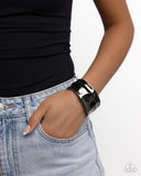 Hammered Hope - Black Bracelet - Paparazzi Accessories Bracelet Bedazzle Me Pretty Mobile Fashion Boutique