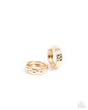 Hammered Hyperaware - Gold Earrings - Paparazzi Accessories Earrings Bedazzle Me Pretty Mobile Fashion Boutique