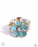 Hamptons Holiday - Blue Ring - Paparazzi Accessories Ring Bedazzle Me Pretty Mobile Fashion Boutique