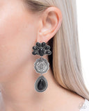 Handcrafted Haul - Black Post Earrings - Paparazzi Accessories Post Earrings Bedazzle Me Pretty Mobile Fashion Boutique