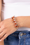 Handcrafted Headliner - Orange Bracelet - Paparazzi Accessories Bracelet Bedazzle Me Pretty Mobile Fashion Boutique