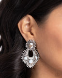 Handcrafted Horseshoe - Blue Post Earrings - Paparazzi Accessories Post Earrings Bedazzle Me Pretty Mobile Fashion Boutique