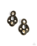 Handcrafted Horseshoe - Brass Post Earrings - Paparazzi Accessories Post Earrings Bedazzle Me Pretty Mobile Fashion Boutique
