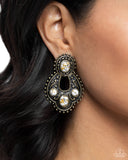 Handcrafted Horseshoe - Brass Post Earrings - Paparazzi Accessories Post Earrings Bedazzle Me Pretty Mobile Fashion Boutique