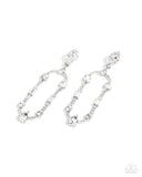 Hard to Forget - White Post Earrings - Paparazzi Accessories Post Earrings Bedazzle Me Pretty Mobile Fashion Boutique
