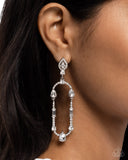 Hard to Forget - White Post Earrings - Paparazzi Accessories Post Earrings Bedazzle Me Pretty Mobile Fashion Boutique