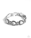 Harmonious Headliner - White Bracelet - Paparazzi Accessories Bracelet Bedazzle Me Pretty Mobile Fashion Boutique