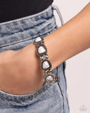 Harmonious Headliner - White Bracelet - Paparazzi Accessories Bracelet Bedazzle Me Pretty Mobile Fashion Boutique