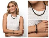 Harmonious Hearth - Brass Complete Look  - Paparazzi Accessories Bedazzle Me Pretty Mobile Fashion Boutique
