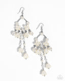 Harmonious Heir - White Earrings - Paparazzi Accessories Earrings Bedazzle Me Pretty Mobile Fashion Boutique
