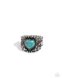 Harmonious Hype - Blue Ring - Paparazzi Accessories Ring Bedazzle Me Pretty Mobile Fashion Boutique
