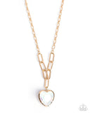 HAUTE Heart - White Necklace - Paparazzi Accessories Necklace Bedazzle Me Pretty Mobile Fashion Boutique