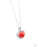 HEART Exhibition - Red Necklace - Paparazzi Accessories Necklace Bedazzle Me Pretty Mobile Fashion Boutique