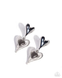 Heart Habitat - Black Post Earrings - Paparazzi Accessories Post Earrings Bedazzle Me Pretty Mobile Fashion Boutique